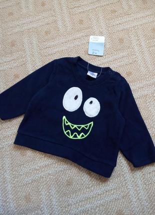 Флісова кофта, пуловер, реглан, светр на хлопчика 62-68 см, impidimpi1 фото