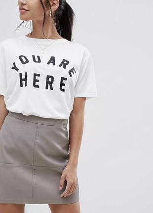Шкіряна міні юбка zara mango 2