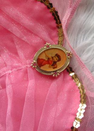 Карнавальный костюм пышное платье принцесса disney пышная юбка с брошью кулоном новогодний хэллоуин5 фото