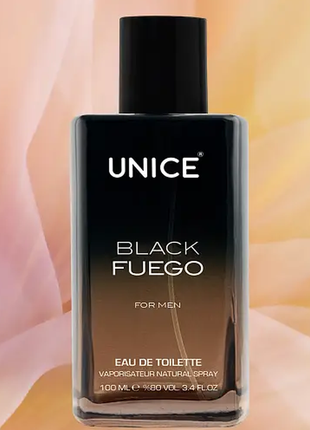 Чоловіча туалетна вода unice black fuego, 100 мл, юнайс блек