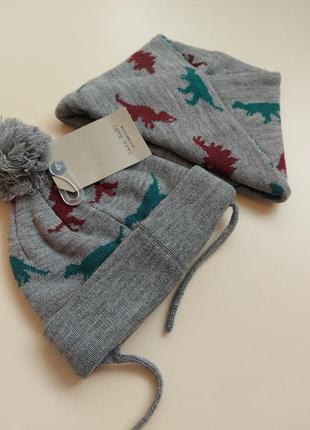 Комплект шапка + шарф снуд zara 6-12 місяців