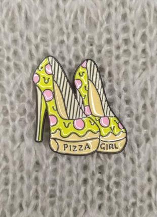 Пін, брошка, значок pizza girl shoes туфлі дівчина піца