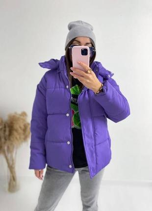 Куртка очень зима ➡️цвета:фиолетовый,малиновый,пудра,голубой,графит,чёрный2 фото