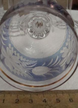 Красивые бокалы фужеры набор 5 шт хрусталь богемия чехословакия № ст153