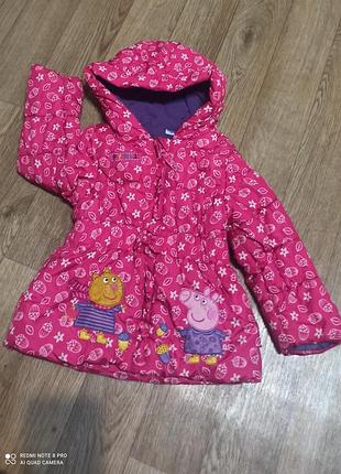 Куртка парка ветровка утепленная 2-3 года свинка пеппа