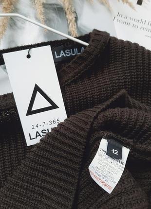Дизайнерский акриловый свитер с красивыми рукавами lasula8 фото