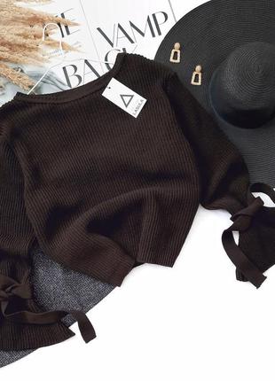 Дизайнерский акриловый свитер с красивыми рукавами lasula3 фото