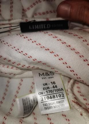 Блуза из вискозы в полоску принт имитация строчки с лентами рюши m&s5 фото