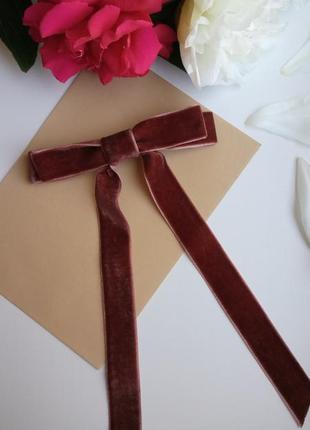 Бархатный бант, велюр, резинка, заколка, черный, красный, белый, синий, тренд