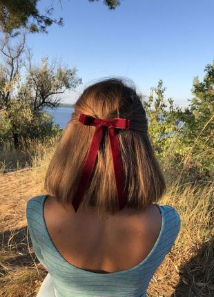 Бархатный бант, велюр, резинка, заколка, черный, красный, белый, синий, тренд