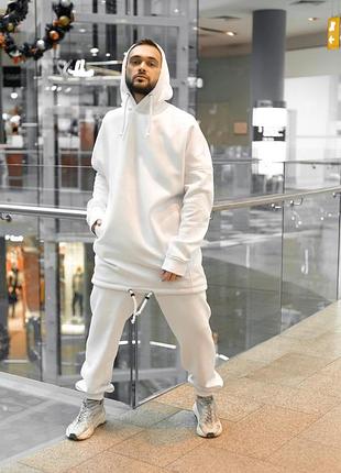 Костюм теплий чоловічий oversize білий