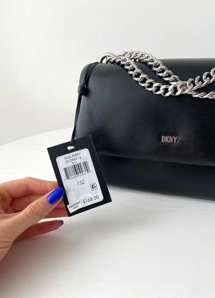 Dkny sina puffy shoulder flap женская кожаная брендовая сумочка дкну оригинал сумка кожа кроссбоди crossbody подарок жене девушке4 фото