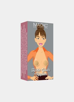 Многоразовые наклейки на груди  fly bra magic бежевые7 фото