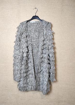 Теплий об'ємний кардиган кофта накидка