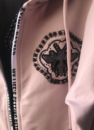 Модель: трикотажный костюм сапфир.bd(1669) наличие: есть в наличии.цвет:розовый пудра2 фото