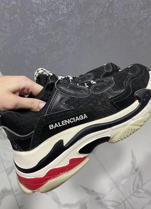 Кросівки balenciaga triple s gray red blue