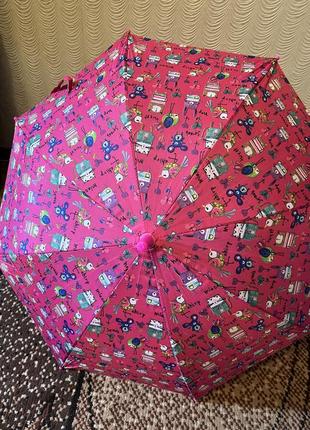 Зонтик детский трость зонт для девочки6 фото