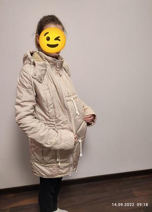 Міжсезонна куртка для вагітних та слінгоносіння 3в 110 фото