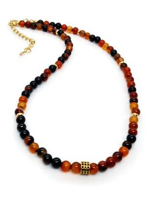 🔺❤️✨ стильне кольє-чокер намисто натуральне каміння сердолік