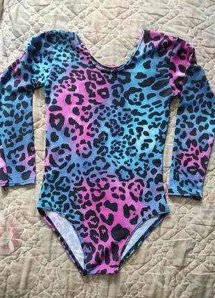 Класний яскравий спортивний купальник з довгим рукавом трико боді для будь-якого виду спорту