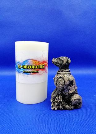 Эксклюзив силиконовая форма собака "патрон" для заливки свечей, мыла, воска, гипса3 фото