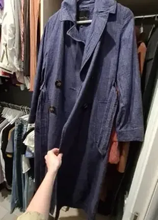 Тренч плащ от massimo dutti лен и хлопок