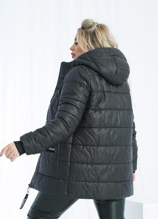 Зимова куртка великого розміру зимняя куртка зимний пуховик зима6 фото