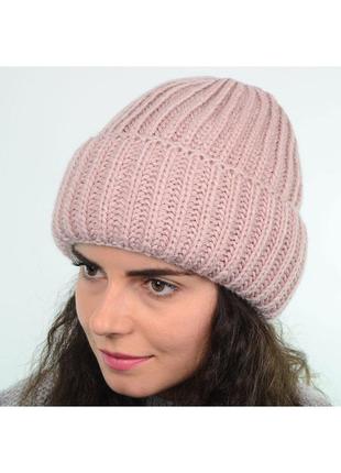 Зимняя вязаная женская шапка3 фото
