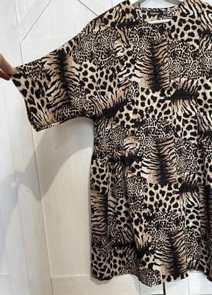 Платье рубашка boohoo бохо леопард туника2 фото