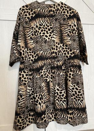 Платье рубашка boohoo бохо леопард туника5 фото