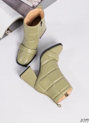 Шкіряні черевики на підборах ботильйони натуральна шкіра кожаные ботинки на каблуке натуральная кожа ботильоны5 фото