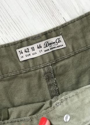 Спідниця джинсова міні хакі3 фото
