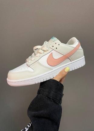 Кросівки nike sb dunk low white cream blue peach1 фото