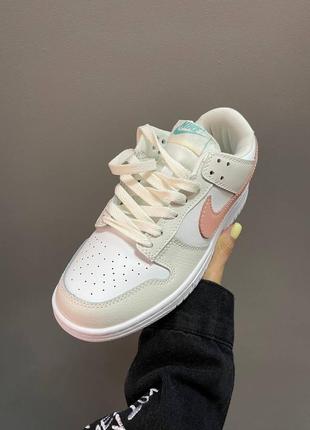 Кросівки nike sb dunk low white cream blue peach2 фото