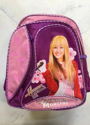 Рюкзак шкільний ханна монтана, ранець спортивний шкільний рожевий з фіолетовим hanna montana