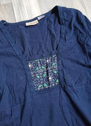 Женская кофта с длинным рукавом хлопок в этно стиле р.44/46 лонгслив блуза блузка кофточка7 фото
