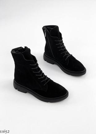 Демісезонні черевики,демісезонні черевики замш, замшеві черевики жіночі чорного кольору9 фото