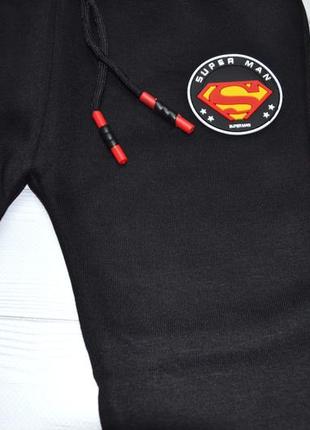 Теплі спортивні штани хутро на хлопчика 3-7 років 98-122 супермен та бетмен3 фото