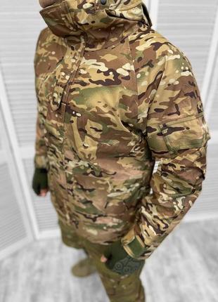 Мужская армейская куртка софтшел мультикам тактическая теплая куртка