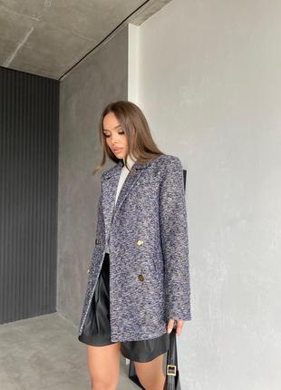 Твидовый стильный пиджак жакет блайзер