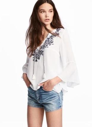 Блуза h&m, стильна блуза, вишита блуза, вишита сорочка, жіноча вишита блузка