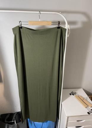 Зеленая юбка длинная1 фото
