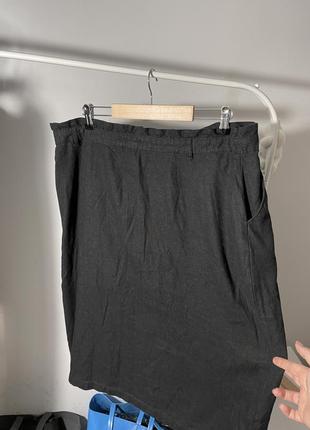 Черная юбка на пуговицах большого размера6 фото