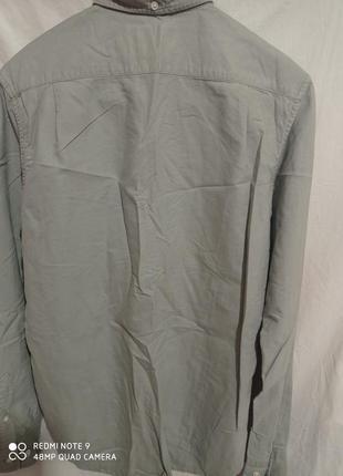 Т15. хлопковая серая мужская рубашка с длинными рукавами брендовая wolsey хлопок бавовна бавовняна6 фото