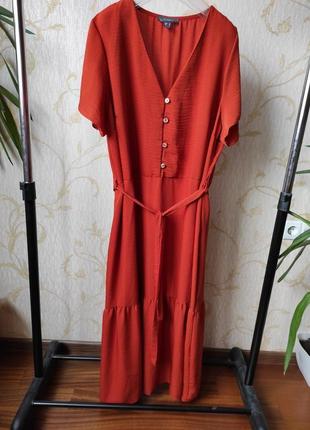 Плаття-макси бохо 54р primark/сукня платье-макси жатка цегляна,оранжева3 фото