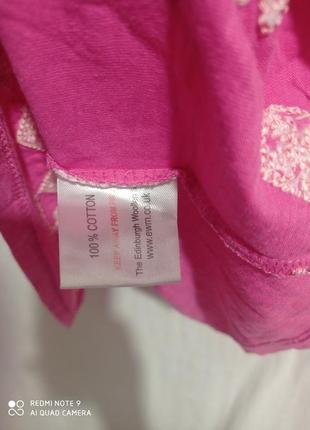 32 хлопковая нарядная розовая футболка с пайетками трикотаж хлопок бавовна бавовняна3 фото