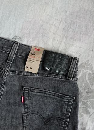 Брендові фірмові стрейчеві джинси levi's 511,оригінал із сша, нові з бірками,розмір 32/32.4 фото