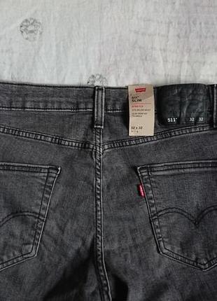 Брендові фірмові стрейчеві джинси levi's 511,оригінал із сша, нові з бірками,розмір 32/32.3 фото