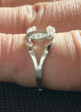 Новое серебряное кольцо зол.пластины куб.цирконий серебро 925 пробы2 фото