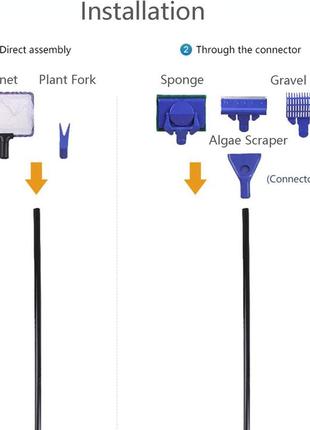 Набір для чищення акваріума jzmyxa 5 в 1 для глибокого акваріума2 фото